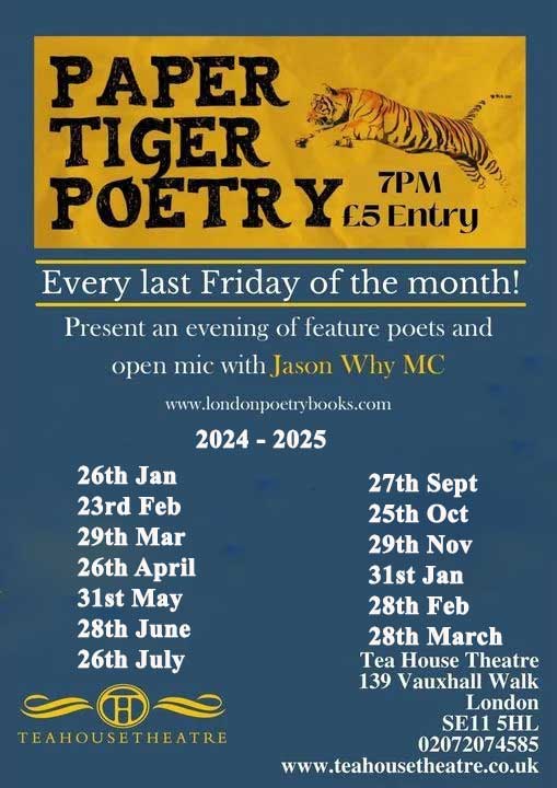 pAPER tIGER pOETRY EVENT DATES